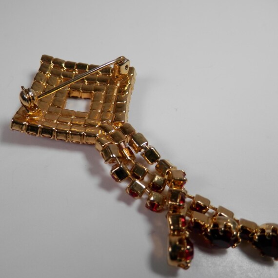 Red Rhinestone Square Diamond Shape Waterfall Dan… - image 5