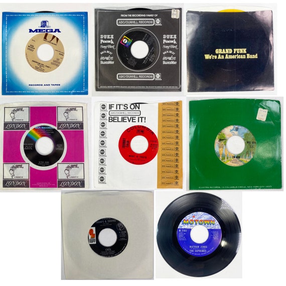 45 Record Lot Rock Grand Funk Elton John Croce Cash Cher Supremes Mclean America