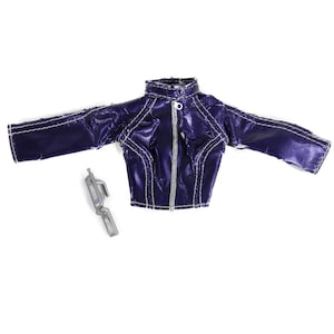 2003 Barbie Cool Lookz Trendy Bendy Purple Zip Jacket Silver Cell Phone CD419