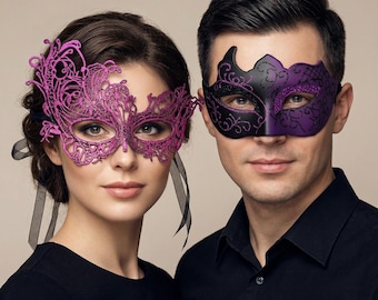 Maschere di pizzo per coppie, costume da festa in stile veneziano