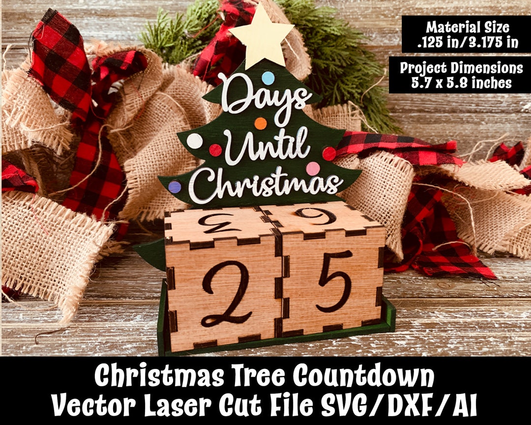 Tree Countdown Poster Christmas Tree Countdown Vector Laser Cut File SVG/DXF/AI - Etsy