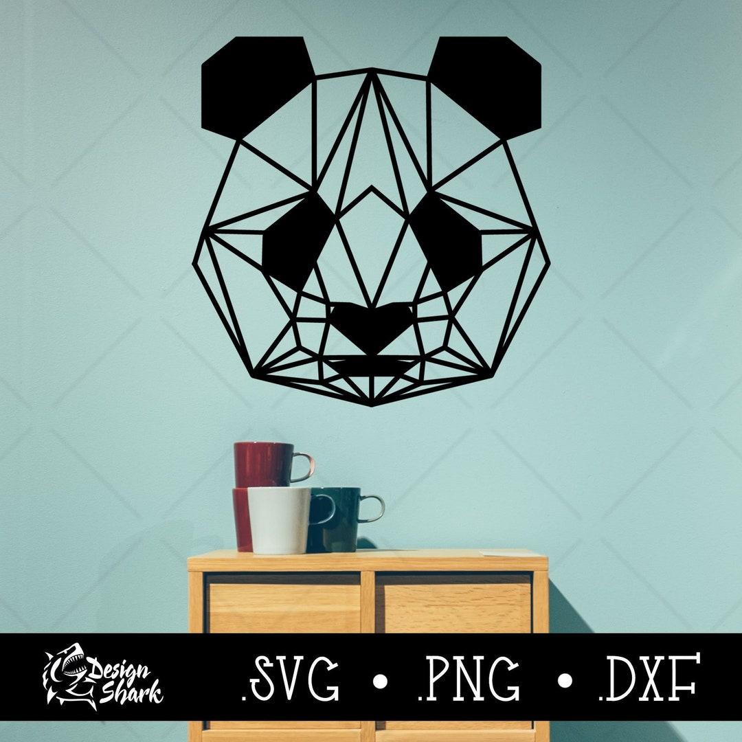 Panda Dxf File Geometric Polygon Panda Head Laser Cut SVG/DXF/PNG - Etsy