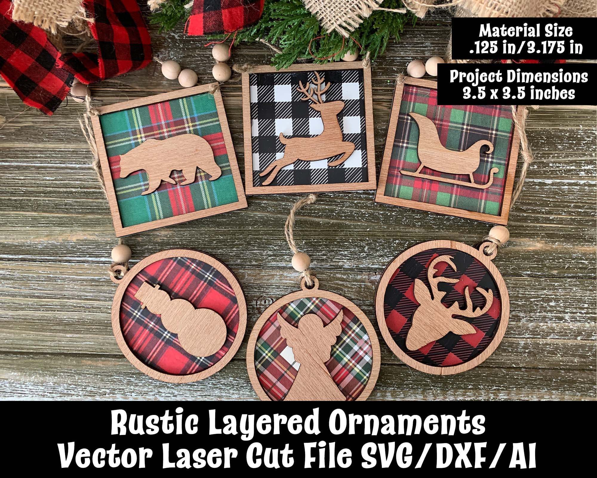 Download Rustic Layered Ornaments Vector Cut Files SVG/DXF/AI | Etsy