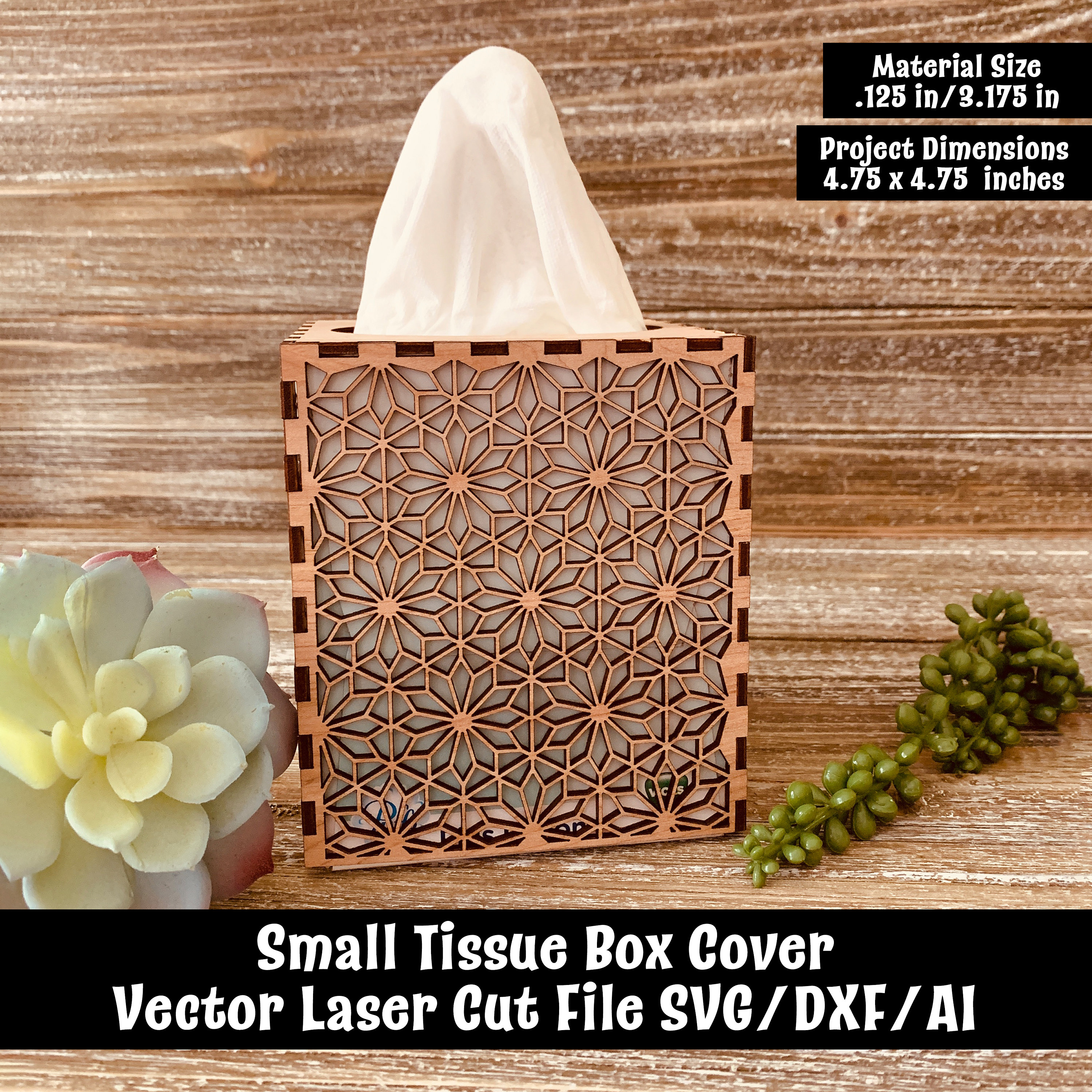 Small Tissue Box Cover Vector Laser Cut File SVG/DXF/AI Etsy Hong Kong