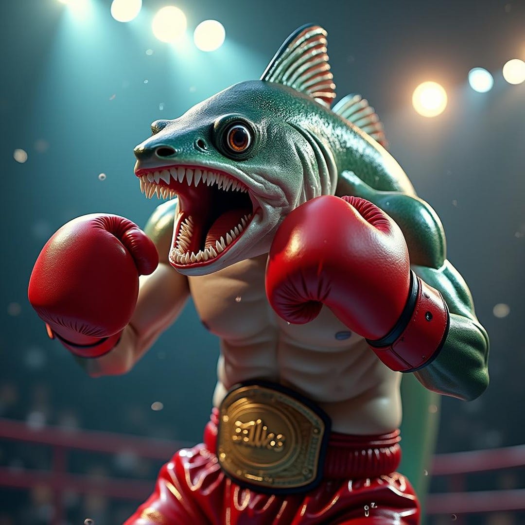 Beat Boxing Fish Cartoon Boxing Fish PNG – Vivid Glowing Aquatic Clipart Commercial Use ...