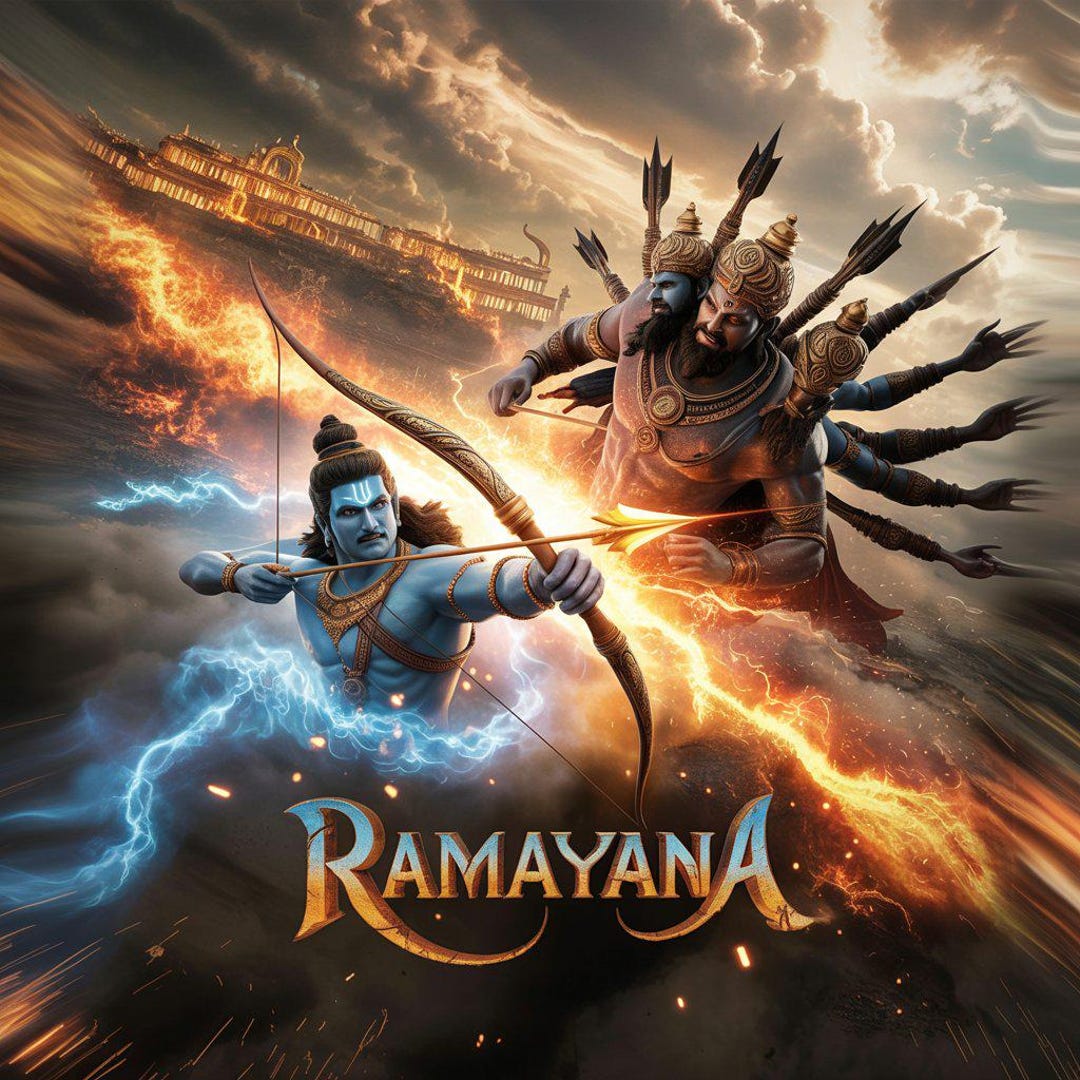 Ramayana Book | Rama Vs Ravana Battle, Hindu Mythology ((digital ...