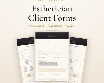 Esthetician Forms Bundle Editable, Client Consent & Intake Forms, Lash Waxing Facial Peel Microneedling PMU Templates, Canva Printable PDF