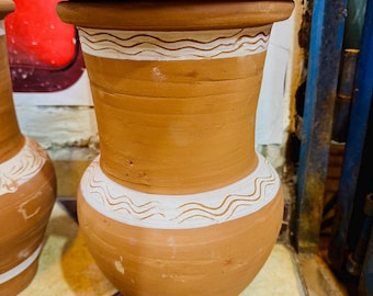 Natural Cooling Clay Water filtration Dispenser – Handmade Moroccan Terracotta Jerra with Tap –Eco-Friendly Rustic Kitchen & Patio Drink Ser