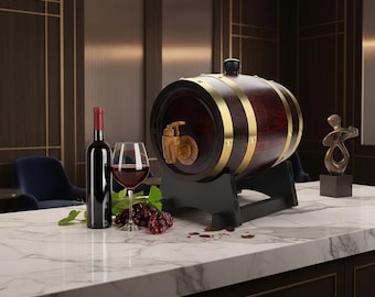 Barril de vino de madera vintage, barril de roble para añejar whisky, decoración para bar en casa.
