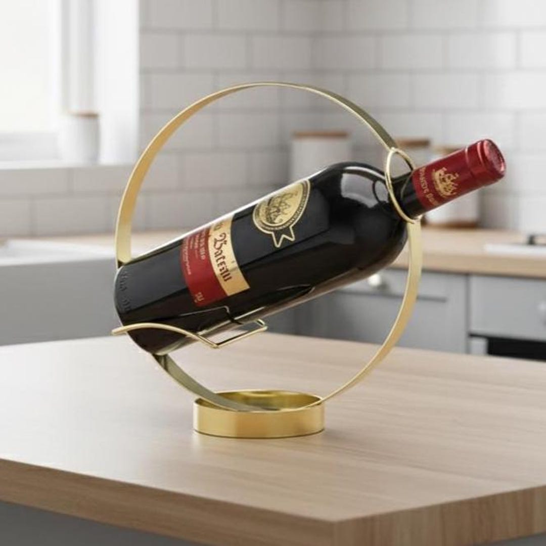 Wine Rack Round Retro Iron Round Wine Rack, Desktop Bar Holder, Compact Home Wine ...