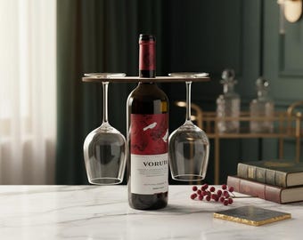 Mesa auxiliar portátil de madera de boj para vino, soporte para copas de vino para picnic al aire libre (22 x 7 x 0,5 cm)