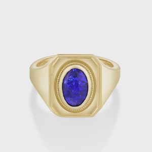 Chunky Gold Opal Ring, Earthy Statement Piece, Non-Binary Jewelry