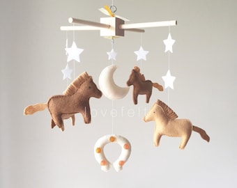 baby mobile - baby crib mobile - horse mobile - western nursery - gender neutral mobile