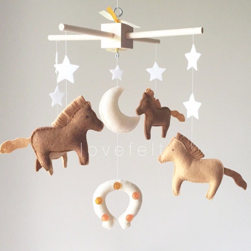 Baby Mobile Baby Crib Mobile Horse Mobile Etsy