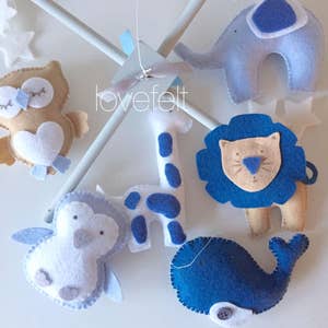 Baby mobile baby mobile boy boy nursery whale mobile elephant mobile animals Mobile forest Mobile zoo Mobile image 1