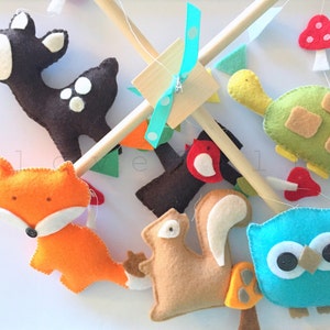 Baby Mobile - baby mobile woodland - woodland Mobile - owl mobile - deer mobile - forest mobile - baby mobile forest