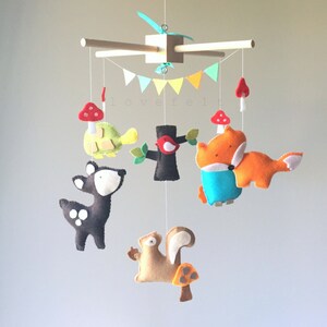 Woodland Baby Mobile - fox baby - baby mobile woodland - woodland Mobile - owl mobile - deer mobile - forest mobile - baby mobile forest