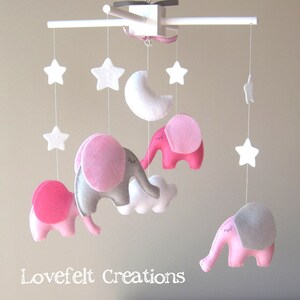 Baby mobile - elephant mobile - Baby Girl Mobile - Nursery Mobile ....