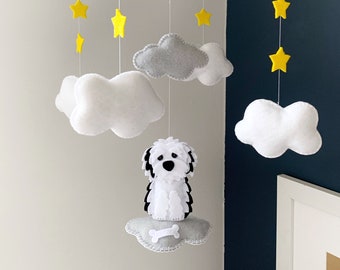 Baby mobile - Dog mobile - Baby keepsake - hanging mobile - Baby Mobile dog - puppy Mobile - old english sheepdog - baby decor - baby gift