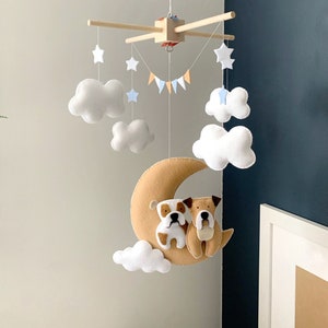 Baby mobile dogs - dog mobile - nursery decor dogs - moon baby mobile - puppy baby mobile - baby mobile pet - custom dog Mobile baby
