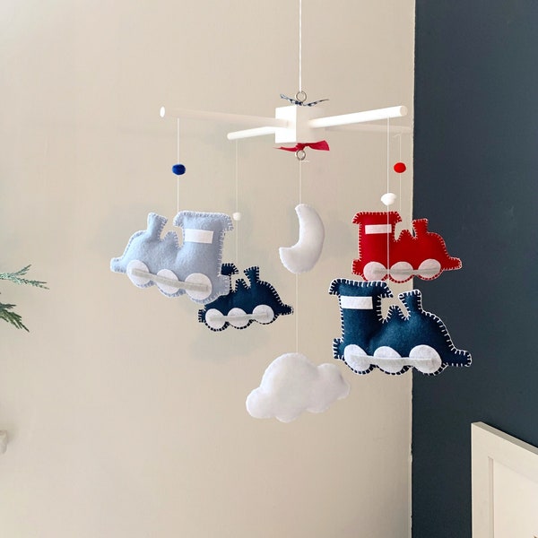 Baby Mobile -Baby Crib Mobile - train Mobile - Train baby mobile - crib mobile - nursery decor train - train baby decor - baby decor - baby