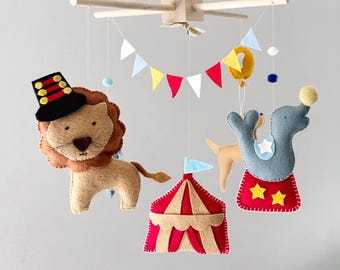 Circus theme nursery baby mobile - under the big top nursery - colorful nursery baby mobile - neutral nursery