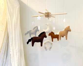 baby mobile - baby crib mobile - horse mobile -baby gift neutral - cowboy mobile - farm baby mobile - baby decor horse - western nursery