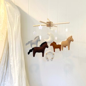 baby mobile - baby crib mobile - horse mobile -baby gift neutral - cowboy mobile - farm baby mobile - baby decor horse - western nursery