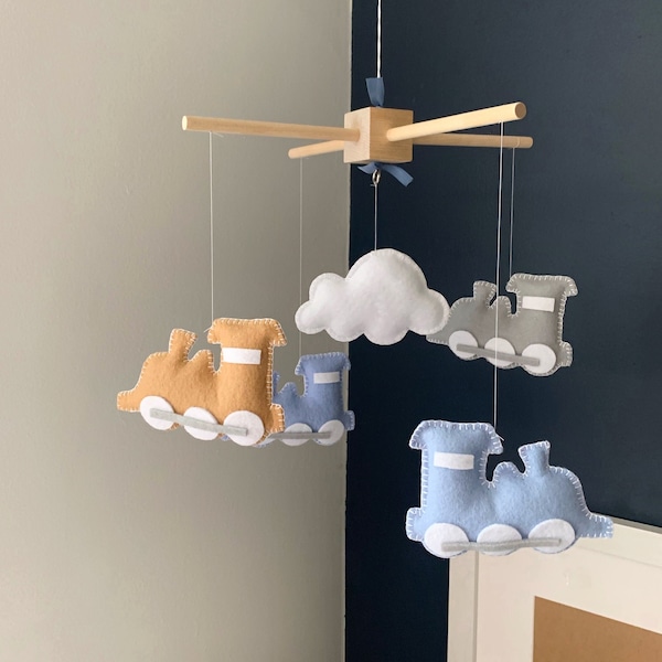 Baby Mobile -Baby Crib Mobile - train Mobile - Train baby mobile - crib mobile - nursery decor train - train baby decor - baby decor - baby