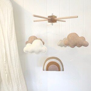 Rainbow Mobile- Baby Crib Mobile  - baby mobile rainbow - Neutral mobile - rainbow  mobile - clouds - gender neutral mobile - boho nursery