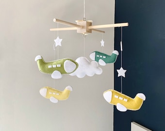 Baby Mobile airplanes, baby boy Mobile, nursery Mobile boys, Airplane Mobile, aviation nursery, planes Nursery Mobile, cloud and planes deco