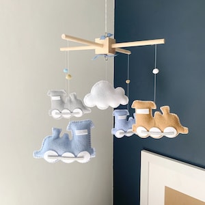 Baby Mobile -Baby Crib Mobile - train Mobile - Train baby mobile - crib mobile - nursery decor train - train baby decor - baby decor - baby