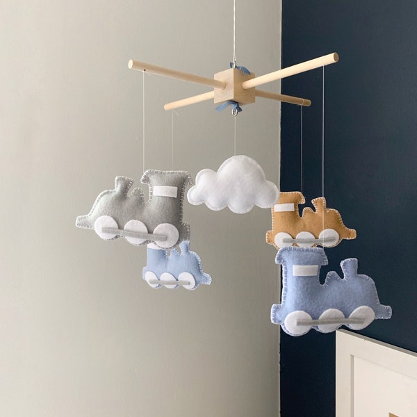 Baby Mobile -Baby Crib Mobile - train Mobile - Train baby mobile - crib mobile - nursery decor train - train baby decor - baby decor - baby