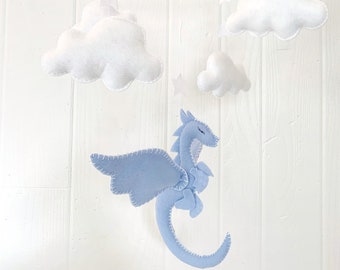 Baby mobile - Dragon mobile - hanging mobile - baby mobile dragon - dragon nursery - fairytale nursery - mobile - medieval nursery - knight