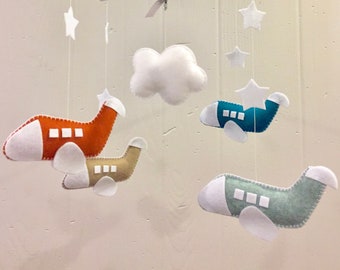 Baby Mobile - Airplane Mobile - Nursery Mobile