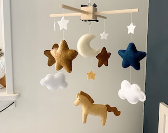 Horse mobile - cowboy nursery - baby mobile - baby crib mobile - horse mobile - western baby mobile- western nursery