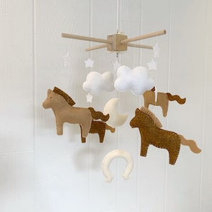baby mobile - baby crib mobile - horse mobile - cowboy mobile - farm baby mobile - baby decor horse - horseback nursery