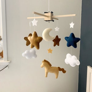 Horse mobile - cowboy nursery - baby mobile - baby crib mobile - horse mobile - western baby mobile- western nursery