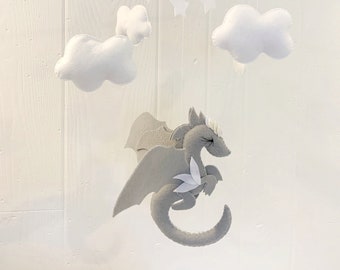 Baby mobile - Dragon mobile - dragon mobile - baby mobile dragon - story book  dragon nursery - fairytale nursery  - wizard