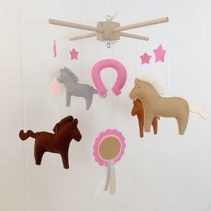 baby mobile - baby crib mobile - horse mobile - baby mobile girl - girl nursery mobile