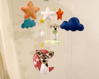 Baby crib mobile - Baby mobile - baby mobile girl - baby mobile boy - dog mobile - baby mobile dog - crib mobile - nursery mobile