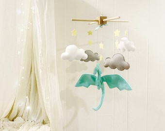 Baby mobile - Dragon mobile - crib mobile - baby mobile dragon - dragon nursery - fairytale nursery - baby crib mobile - wizard nursery