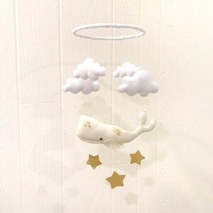 Baby mobile whale - baby mobile neutral - baby Mobile - Nautical Mobile - Ivory nursery - neutral baby mobile- whale mobile