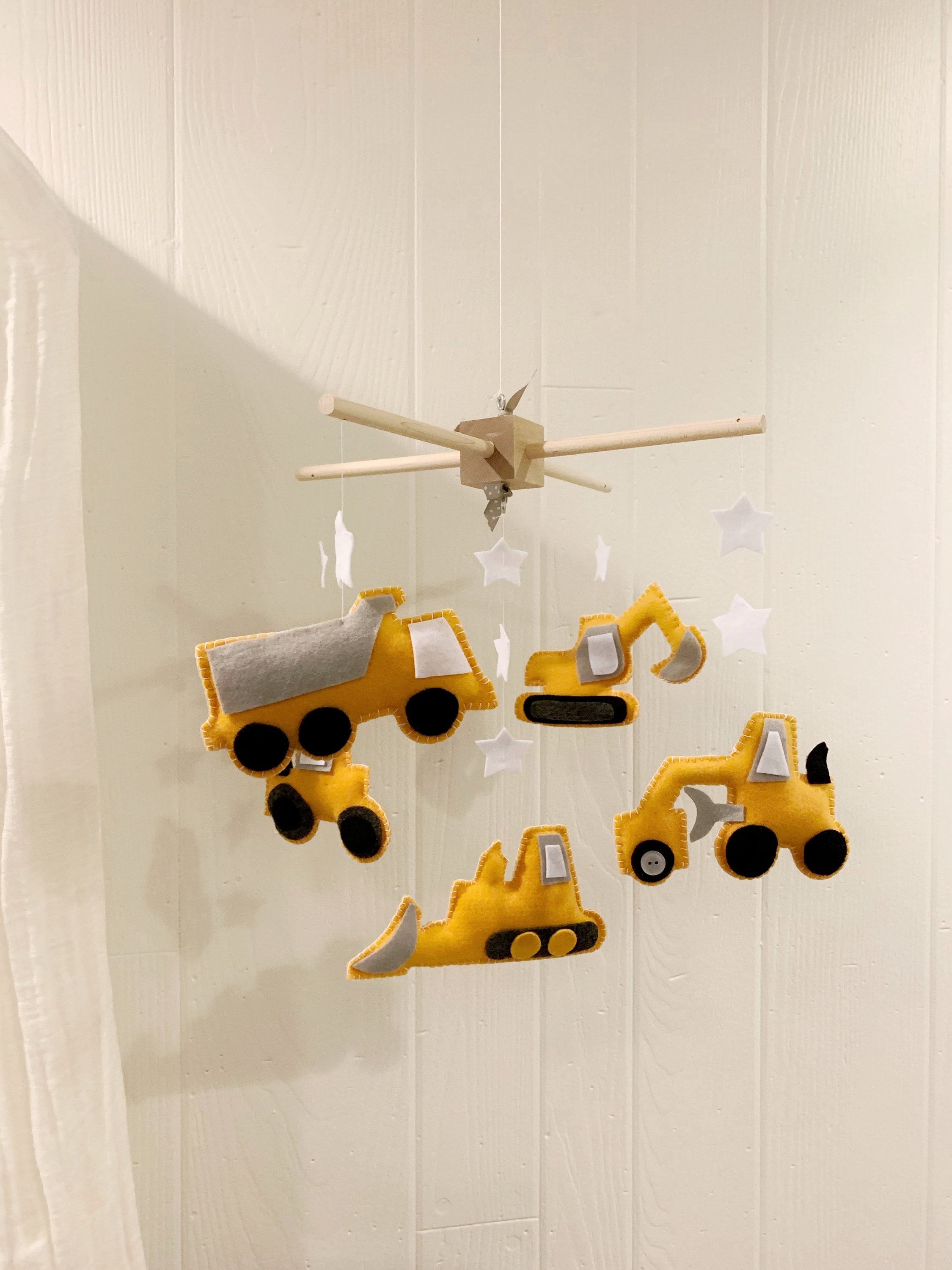 Baby Mobile - Construction Baby Nursery Decor -Baby Gift Mobile Trucks