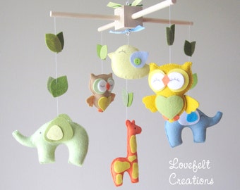 Felt mobile - baby mobile - animals Mobile - forest Mobile - zoo Mobile - neutral Mobile