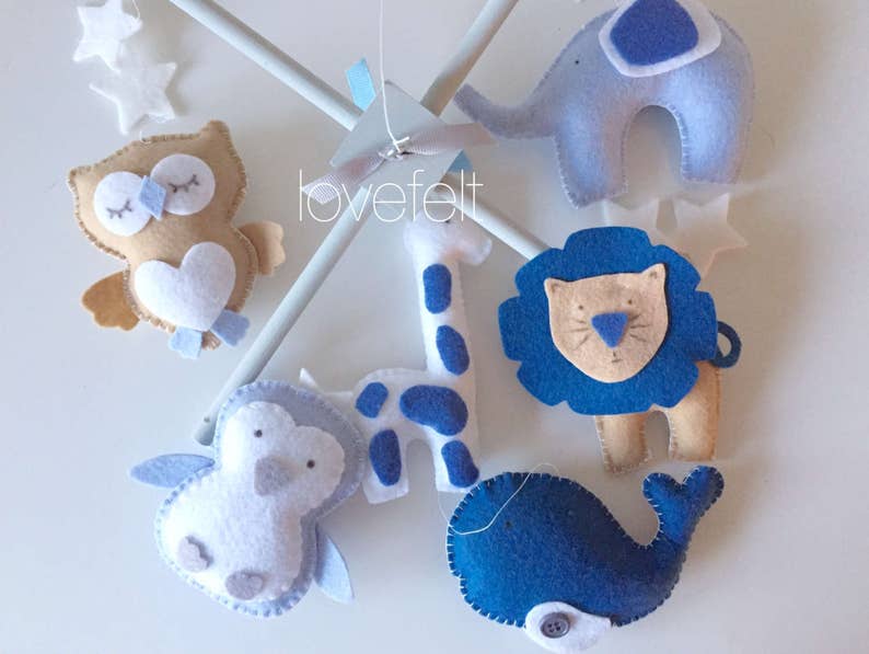 Baby mobile baby mobile boy boy nursery whale mobile elephant mobile animals Mobile forest Mobile zoo Mobile image 1