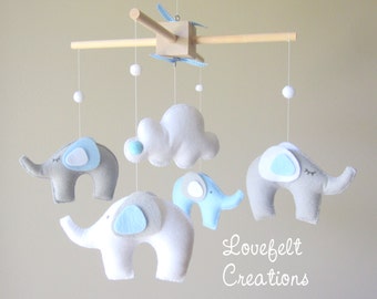 Baby Crib Mobile - Baby Mobile -  Elephant Mobile - Nursery Elephant