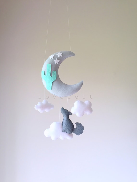 Bebe Lune Mobile Loup Mobile Coyote Mobile Bebe Cactus Etsy