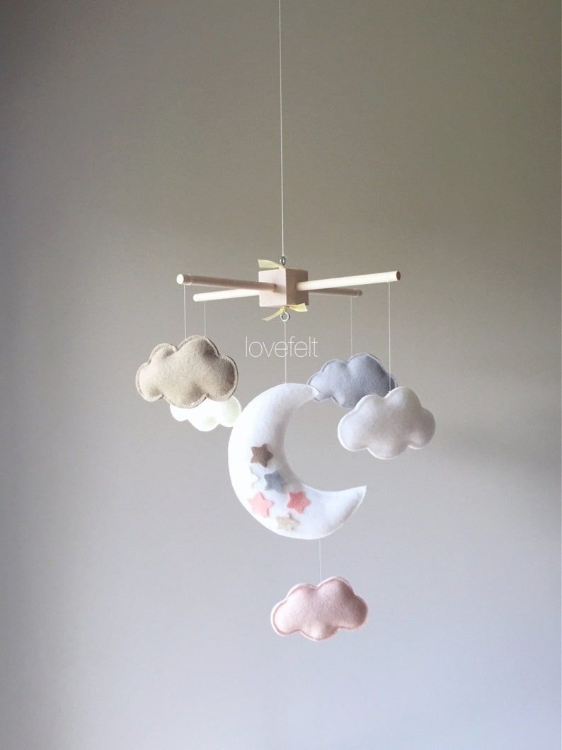 Baby Crib Mobile Baby mobile Neutral mobile moon mobile Etsy