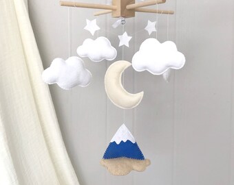 Felt mobile - Mountain baby mobile - Baby mobile - mountain mobile - mountain theme nursery - woodland mobile - woodland nursery